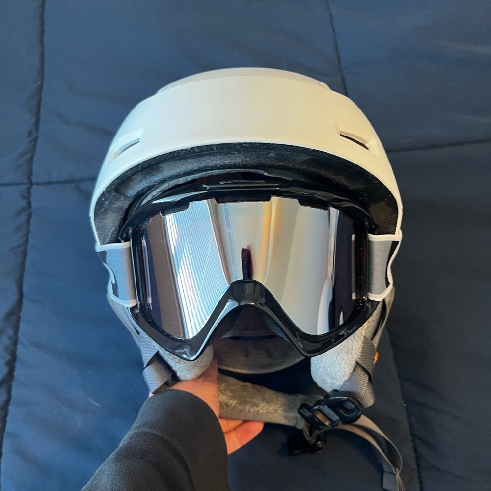 SPY Kids White Ski Helmet with BOLLE Goggles
